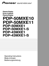 Pioneer PDP-43MXE1 Operating Instructions Manual