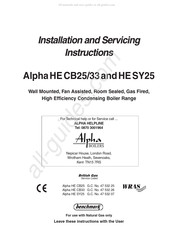 Alpha Boilers HE CB25 Installation And Servicing Instruction