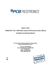 PCB Piezotronics ICP 113B22 Installation And Operating Manual