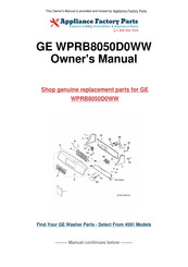 GE Profile WPRB8050 Owner's Manual
