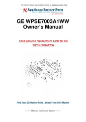 GE WPSE7003A Manual