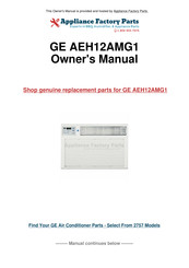 GE AEH10 Series Owner's Manual And Installation Instructions
