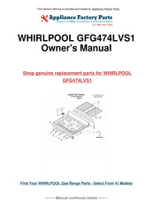 Whirlpool GFG474LVS1 Installation Instructions Manual