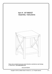 Walker Edison AF18MXST Assembly Instructions Manual