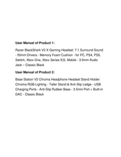 Razer BlackShark V2 X Master Manual