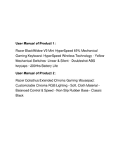 Razer BLACKWIDOW V3 MINI HYPERSPEED Master Manual