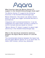 Aqara Motion Sensor P1 Faq