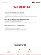 AV Access U2EX50 Troubleshooting