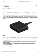 Belkin SOUNDFORM CONNECT AUZ002 User Manual