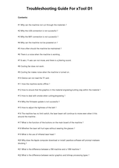 Xtool D1 Troubleshooting Manual