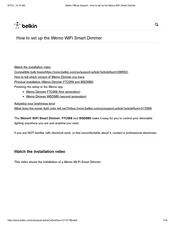 Belkin WeMo WDS060 How To Set Up