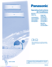 Panasonic CS-E22JKK-1 Operating Instructions Manual