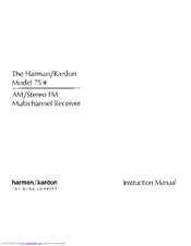 Harman Kardon 75 Instruction Manual