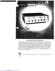 Harman Kardon THE TRIO A-224 Instruction Manual