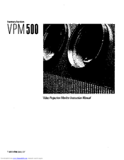 Harman Kardon VPM500 Instruction Manual