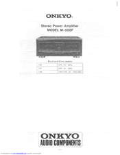 Onkyo M-588F Connecting Manual