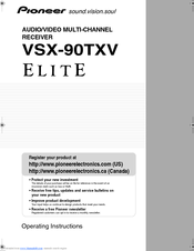 Pioneer Elite VSX-90TXV Operating Instructions Manual