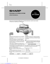 Sharp QT-CD250 Operation Manual