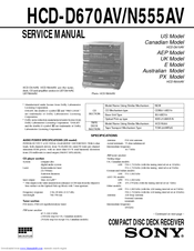Sony HCD-D670AV - Compact Disk Deck Receiver Service Manual