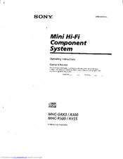 Sony MHC-GRX3 Operating Instructions Manual