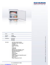 SEVERIN Freezer Datasheet