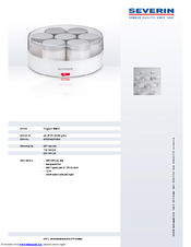 SEVERIN YOGHURT MAKER - Dimensions