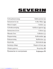 SEVERIN KAFFEEAUTOMAT MIT TIMER KA 4030 Instructions For Use Manual