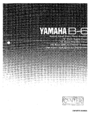 Yamaha B-6 Owner's Manual