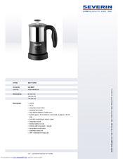 SEVERIN MILK FROTHER - Dimensions