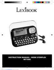 LEXIBOOK MT1500 Instruction Manual