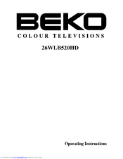 BEKO 26WLB520HD Operating Instructions Manual