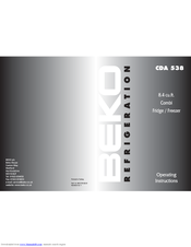BEKO CDA 538 Operating Instructions Manual