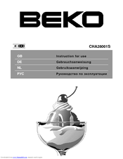 BEKO CHA 28001 Instructions For Use Manual