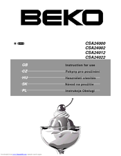 BEKO CSA 24002 - Instructions For Use Manual