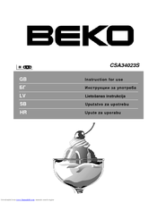 BEKO CSA 34023 Instructions For Use Manual
