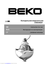 BEKO CSA 34023 Instructions For Use Manual