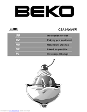BEKO CSA 34000 VR Instructions For Use Manual