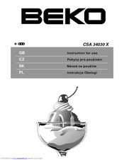 BEKO CSA 34030 X Instructions For Use Manual