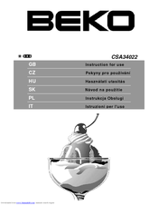 BEKO CSA34022 Instructions For Use Manual