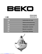BEKO DSA25000 Instructions For Use Manual