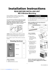 Frigidaire 200 BTU Mini Compact Room Air Conditioner Installation Instructions