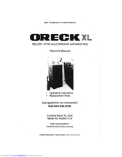 Oreck 442857-013 Owner's Manual