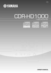 Yamaha CDR-HD1000 Owner's Manual
