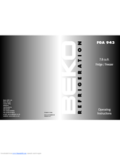 BEKO FGA 943 Operating Instructions Manual