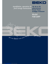 BEKO FSB720FF Installation, Operation & Food Storage Instructions