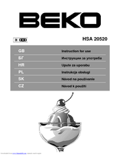 BEKO HSA 20520 - Instructions For Use Manual