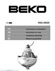 BEKO HSA 29530 Instructions For Use Manual