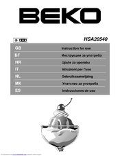 BEKO HSA20540 Instructions For Use Manual