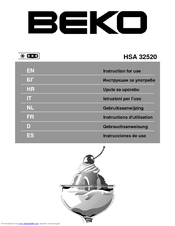 BEKO HSA 32520 Instructions For Use Manual