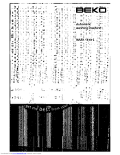 BEKO WMA 1510 S Manual